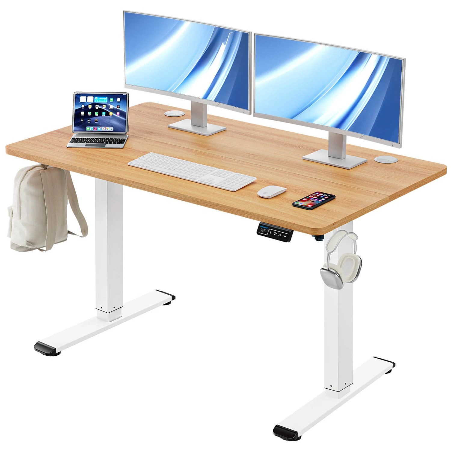 MOUNTUP 48x24" Electric Height Adjustable Standing Desk- Oak 3 MOUNTUP 48x24" Electric Height Adjustable Standing Desk- Oak