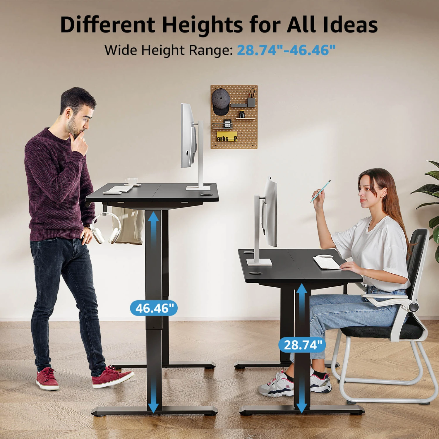MOUNTUP 48x24" Electric Height Adjustable Standing Desk- Black 8 MOUNTUP 48x24" Electric Height Adjustable Standing Desk- Black - Image 6