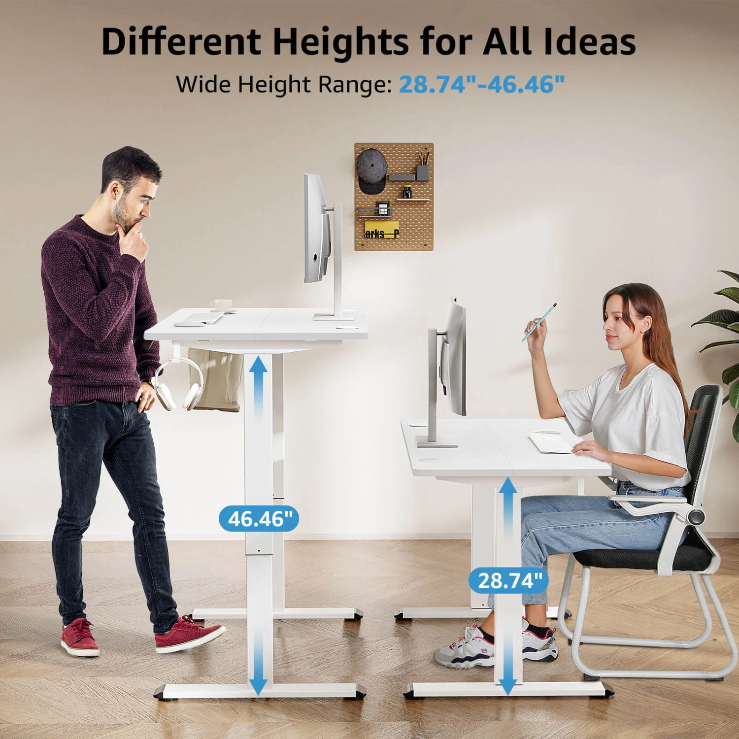 MOUNTUP 48x24" Electric Height Adjustable Standing Desk- White 7 MOUNTUP 48x24" Electric Height Adjustable Standing Desk- White - Image 5