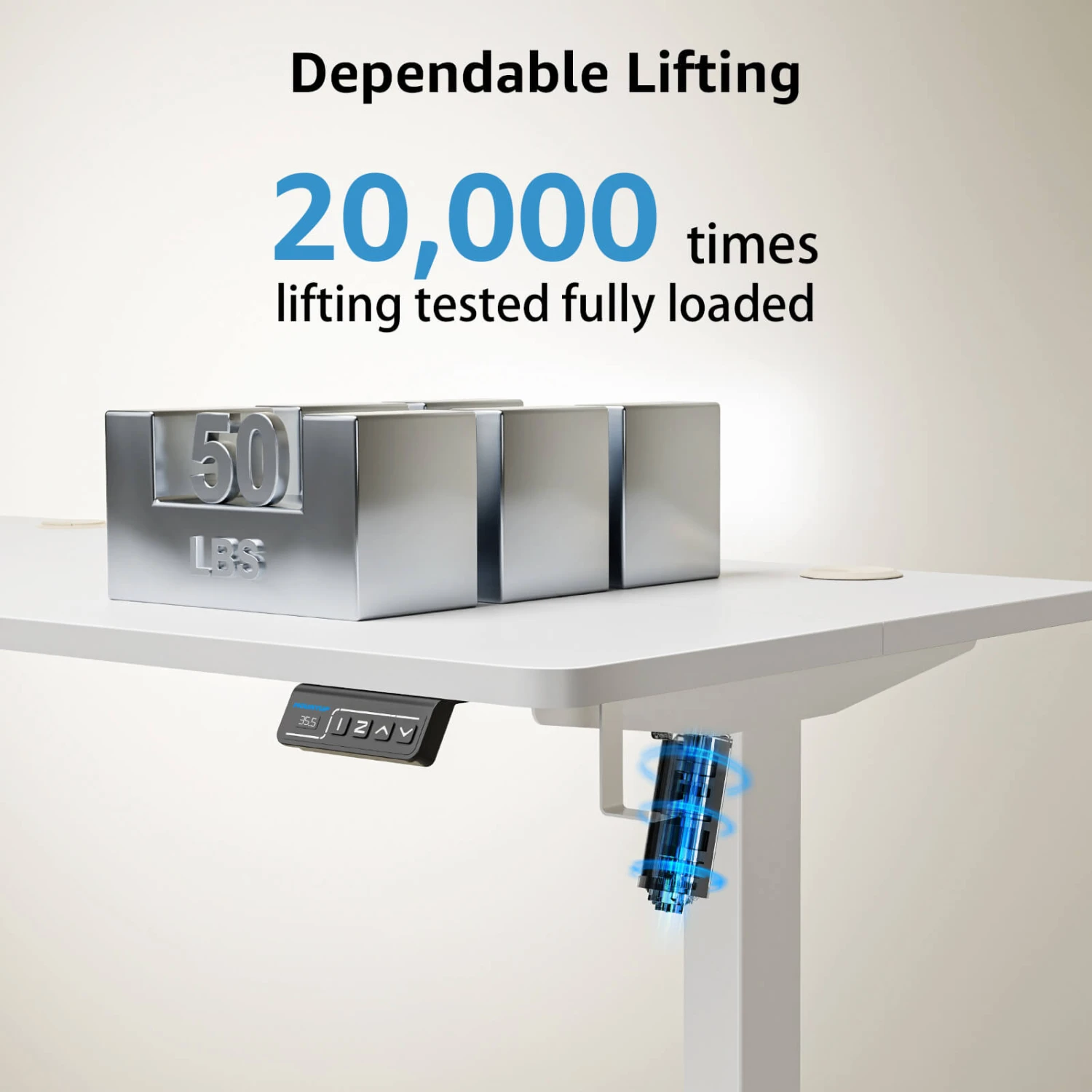 MOUNTUP 48x24" Electric Height Adjustable Standing Desk- White 6 MOUNTUP 48x24" Electric Height Adjustable Standing Desk- White - Image 4