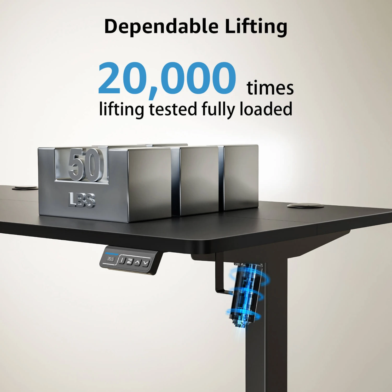 MOUNTUP 48x24" Electric Height Adjustable Standing Desk- Black 6 MOUNTUP 48x24" Electric Height Adjustable Standing Desk- Black - Image 4