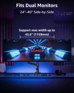 MOUNTUP Dual Monitor Stand For 49'' Curved Screen Stacking, Heavy Duty Dual Monitor Arm Holds 4.4 44 Lbs, Vertical Stacked Monitors Desk Mount, Full Motion, Height Adjustable, VESA Mount 75/100 -Mountup Store 04 8786532e c809 4f3d a798 1faa711c202c