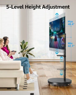 17''- 55'' Monitor Floor Stand TV Mount & TV Cart MUT1109-B -Mountup Store 05 2