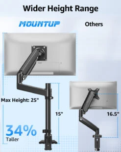MOUNTUP Heavy Duty Monitor Arm Fits Max 49" Ultrawide Screens, Ultra Wide Monitor Arm Holds 4.4-44 Lbs, Single Monitors Stand For Samsung Odyssey G9 And More, Gas Spring Height Adjustable, VESA Mount -Mountup Store 05 bb52fdf5 0941 4f9c b619 7fd8e3323ec2