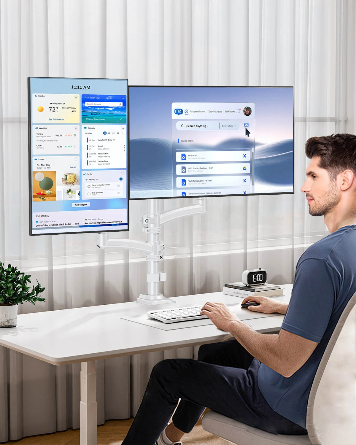 Freelift Dual Monitor Desk Mount For Max 32'' Monitors MUA6016W 4 Freelift Dual Monitor Desk Mount For Max 32'' Monitors MUA6016W - Image 2