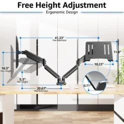 Laptop And Monitor Stand For 13''-17'' Laptop And Max 32'' Monitors MU4008 -Mountup Store 06 3