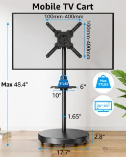 17''- 55'' Monitor Floor Stand TV Mount & TV Cart MUT1109-B -Mountup Store 06 3 4976df26 7ff0 4c63 979f b088049c0b5a