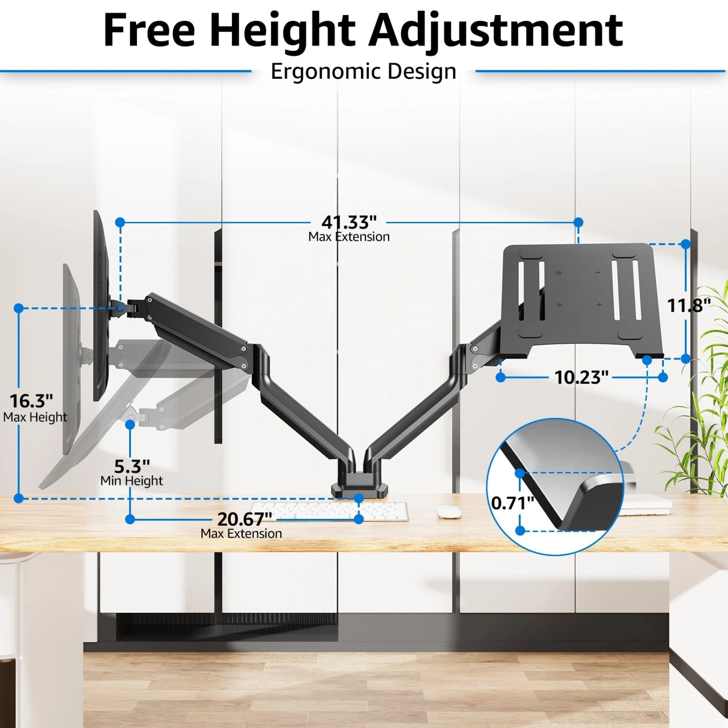 Laptop And Monitor Stand For 13''-17'' Laptop And Max 32'' Monitors MUA4008 6 Laptop And Monitor Stand For 13''-17'' Laptop And Max 32'' Monitors MUA4008 - Image 4