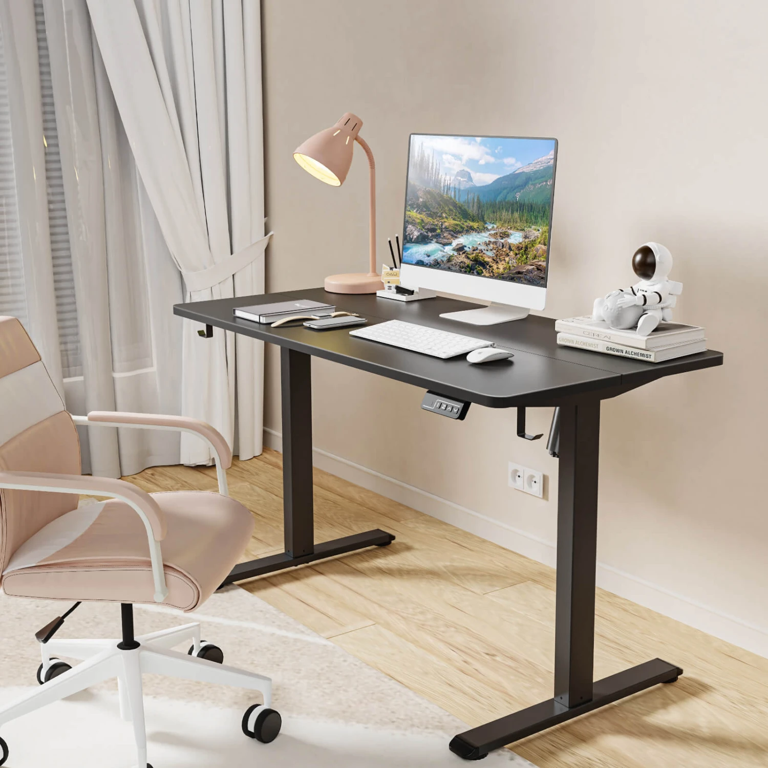 MOUNTUP 48x24" Electric Height Adjustable Standing Desk- Black 4 MOUNTUP 48x24" Electric Height Adjustable Standing Desk- Black - Image 2