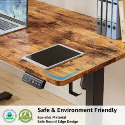 MOUNTUP 48x24" Electric Height Adjustable Standing Desk- Rustic Brown 12 MOUNTUP 48x24" Electric Height Adjustable Standing Desk- Rustic Brown -Mountup Store 07 1