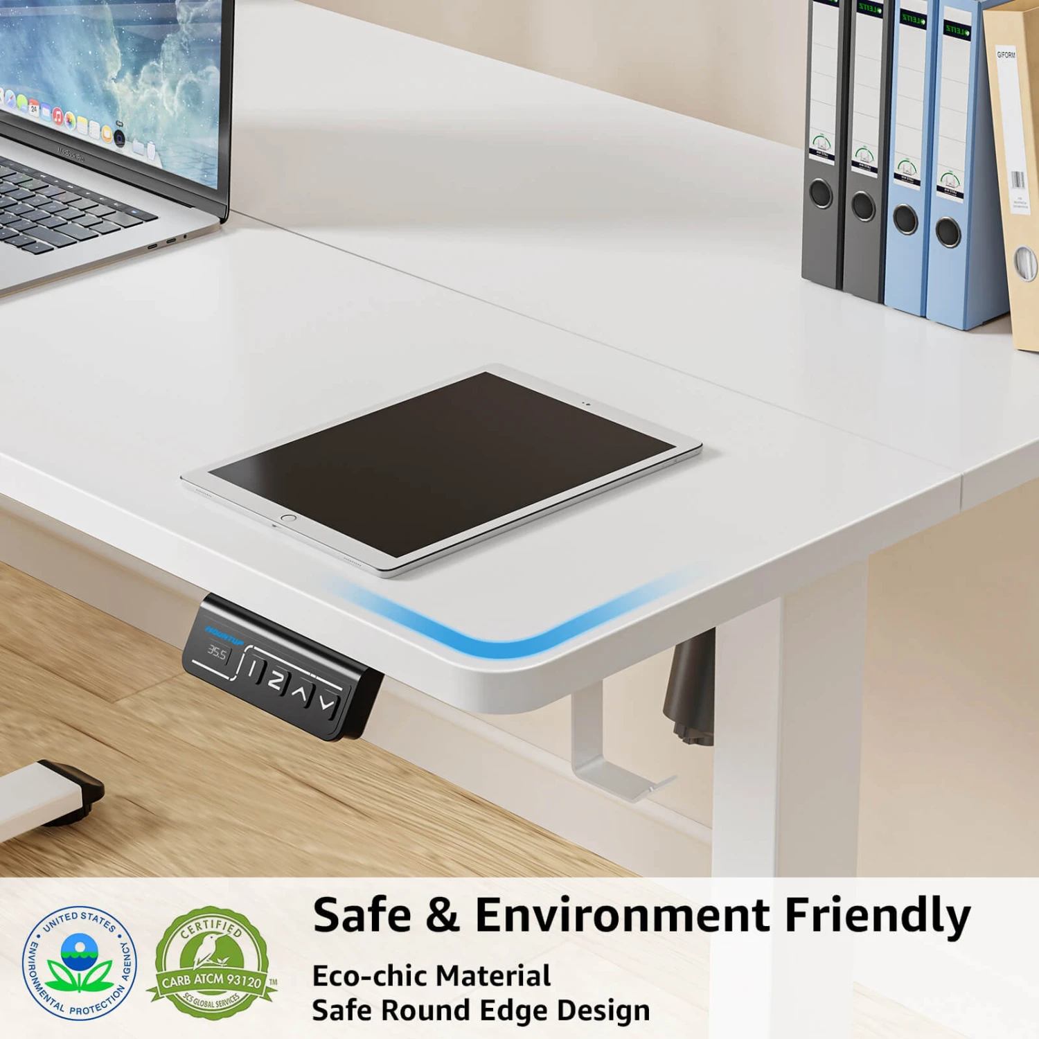 MOUNTUP 48x24" Electric Height Adjustable Standing Desk- White 5 MOUNTUP 48x24" Electric Height Adjustable Standing Desk- White - Image 3