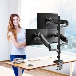 Full Motion Triple Monitor Desk Mount For Max 32'' Monitors MUA6013 -Mountup Store 07 e549501a 5fee 4803 8fee 6e45b0754af7
