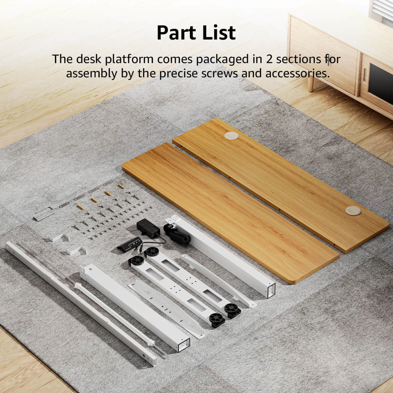 MOUNTUP 48x24" Electric Height Adjustable Standing Desk- Oak 9 MOUNTUP 48x24" Electric Height Adjustable Standing Desk- Oak - Image 7