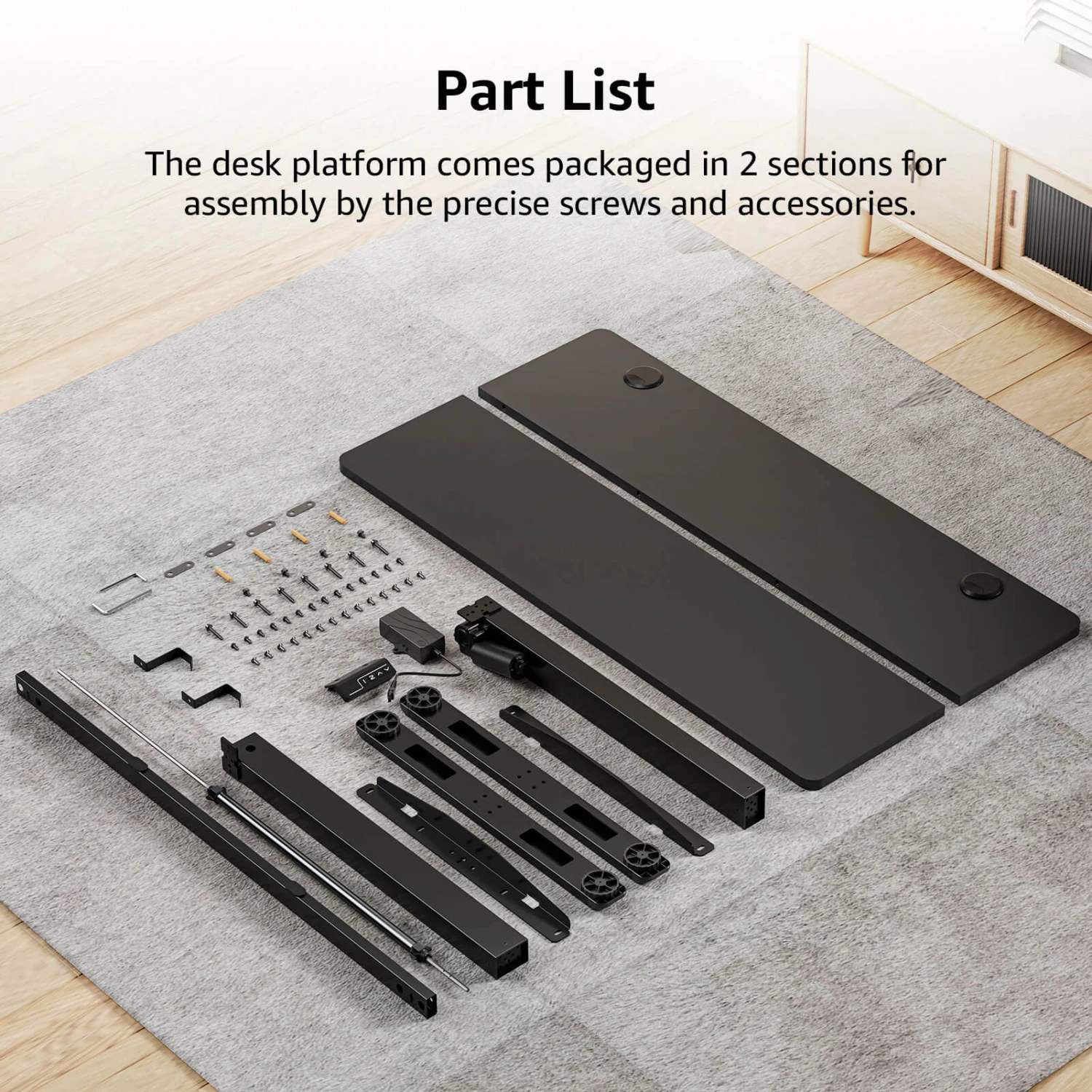 MOUNTUP 48x24" Electric Height Adjustable Standing Desk- Black 7 MOUNTUP 48x24" Electric Height Adjustable Standing Desk- Black - Image 5