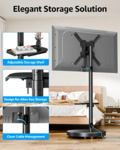 17''- 55'' Monitor Floor Stand TV Mount & TV Cart MUT1109-B -Mountup Store 09 c0312899 3088 4b0a 956f 6805b0f5a891