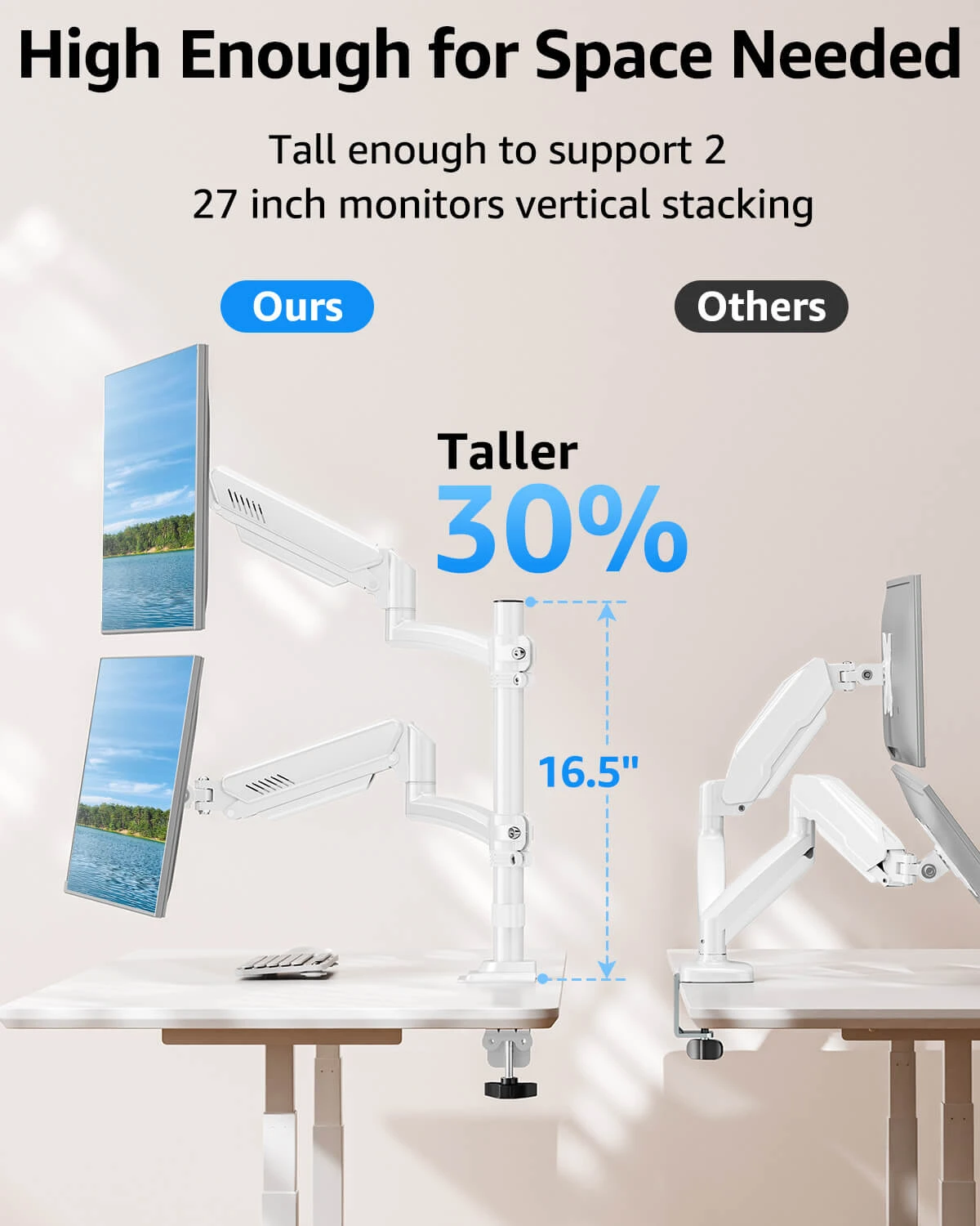 Freelift Dual Monitor Desk Mount For Max 32'' Monitors MUA6016W 10 Freelift Dual Monitor Desk Mount For Max 32'' Monitors MUA6016W - Image 8