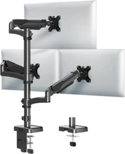 Full Motion Triple Monitor Desk Mount For Max 32'' Monitors MU6013A