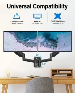 Dual Monitor Wall Mount For 2 Max 32'' Monitors MU2004 -Mountup Store 2042