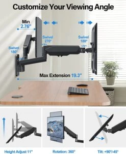 Dual Monitor Wall Mount For 2 Max 32'' Monitors MU2004 -Mountup Store 2043