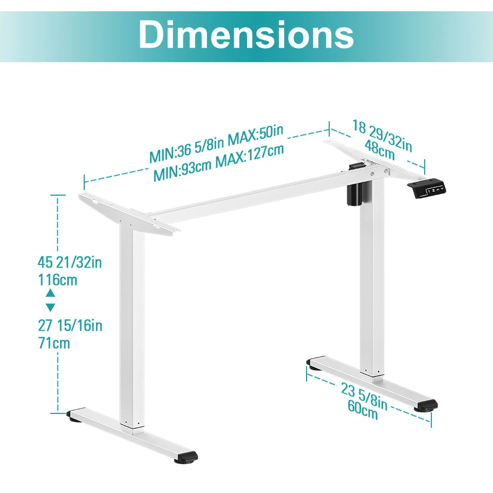 Standing Desk Frame Single Motor Electric Sit Stand Desk Frame MUD18 7 Standing Desk Frame Single Motor Electric Sit Stand Desk Frame MUD18 - Image 5