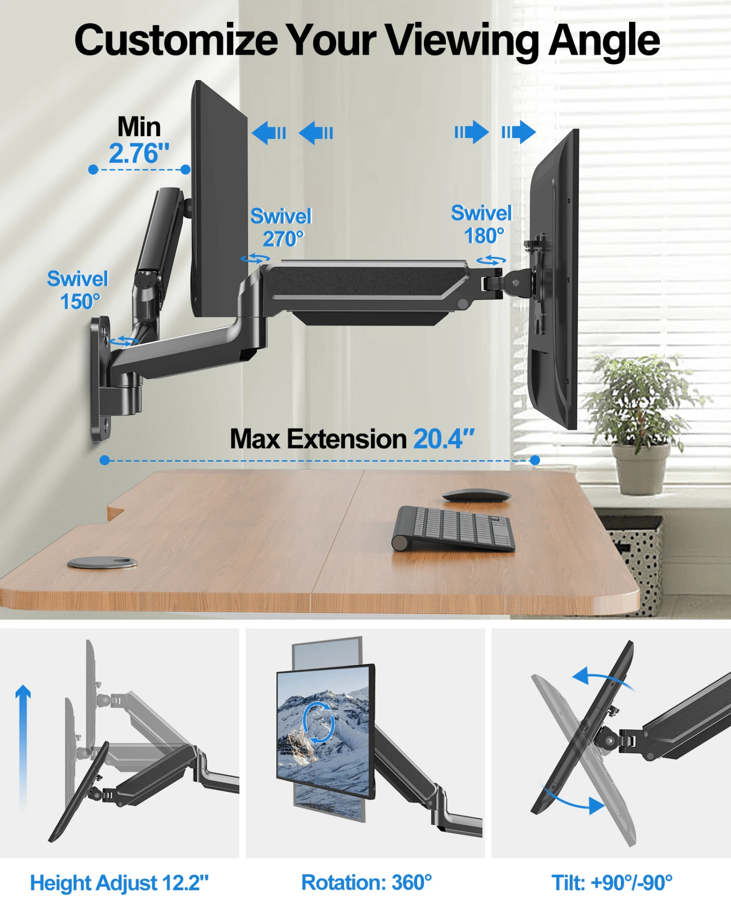 Dual Monitor Wall Mount For 2 Max 32'' Monitors MUA2004 8 Dual Monitor Wall Mount For 2 Max 32'' Monitors MUA2004 - Image 6