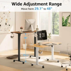 Electric Height Adjustable Standing Desk - Black & Rustic Brown MUD314 -Mountup Store 2 c58e014d 240f 4cf4 a77e 415375941276