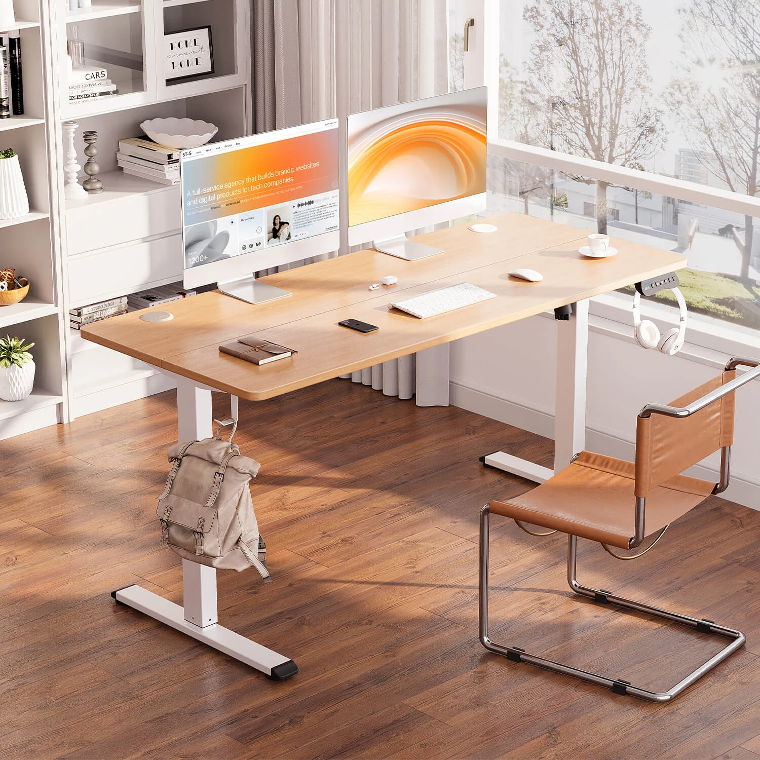 MOUNTUP 55 X 24 Inches Electric Height Adjustable Standing Desk UP512-W5 4 MOUNTUP 55 X 24 Inches Electric Height Adjustable Standing Desk UP512-W5 - Image 2