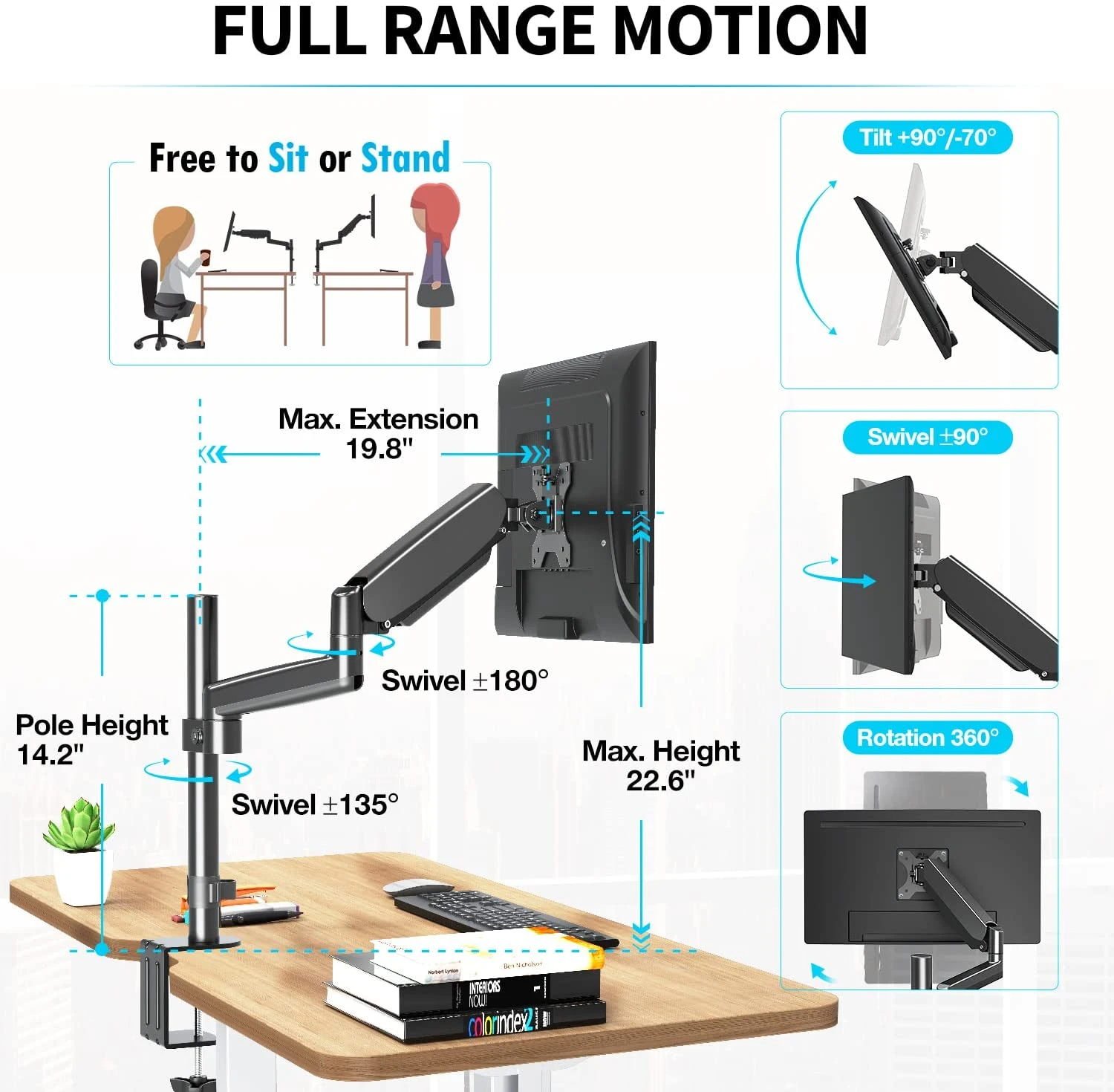 Single Monitor Desk Mount For 17''-32'' Monitors MUA0025 5 Single Monitor Desk Mount For 17''-32'' Monitors MUA0025 - Image 3