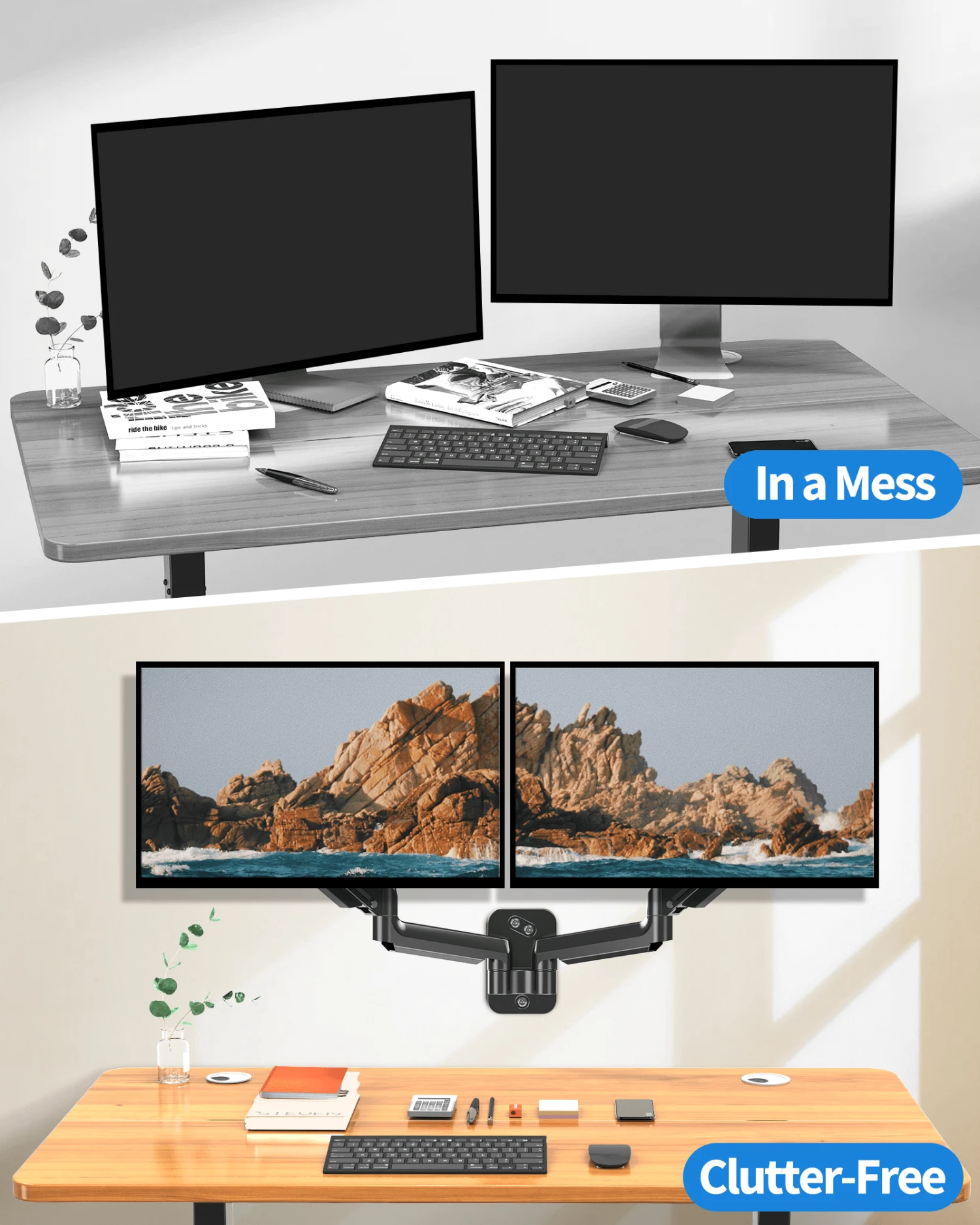 Dual Monitor Wall Mount For 2 Max 32'' Monitors MUA2004 7 Dual Monitor Wall Mount For 2 Max 32'' Monitors MUA2004 - Image 5