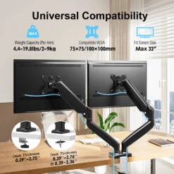 Dual Monitor Desk Mount For 14"- 32'' Monitors MUA8006B -Mountup Store 3 1 92f3f9a9 eba1 4017 be11 8a8d7661f54b