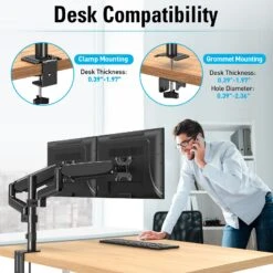 Dual Monitor Desk Mount For 17''-32'' Monitors MUA0026 -Mountup Store 3 2