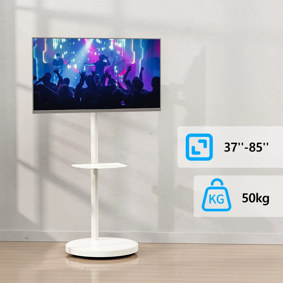 37''-85'' Mobile TV Stand Height Adjustment Rotation TV Cart MUT1107 9 37''-85'' Mobile TV Stand Height Adjustment Rotation TV Cart MUT1107 - Image 7