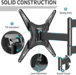 Full Motion Corner TV Wall Mount For 26''-55" TVs MU0014-B -Mountup Store 3 6ecda055 52a5 4724 8563 7cde5123f3db
