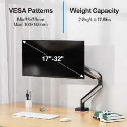 Single Monitor Desk Mount For 17"- 32" Monitors With Ambient RGB Light MUA8009 -Mountup Store 4 042657d4 ab54 49b6 abad 3dd9471c5a40