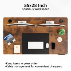 Electric Height Adjustable Standing Desk - Black & Rustic Brown MUD314 -Mountup Store 4 f5d0e6ec 6162 4281 9218 9b5a0349206b