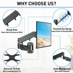 Full Motion Corner TV Wall Mount For 20''-55'' TVs MUT0037-B2 -Mountup Store 4 fa75a4b9 1486 4d7a 9a94 7ce916d5a48e