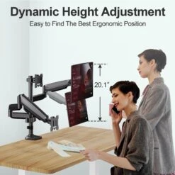 Full Motion Triple Monitor Desk Mount For Max 32'' Monitors MUM-8004A -Mountup Store 5.1