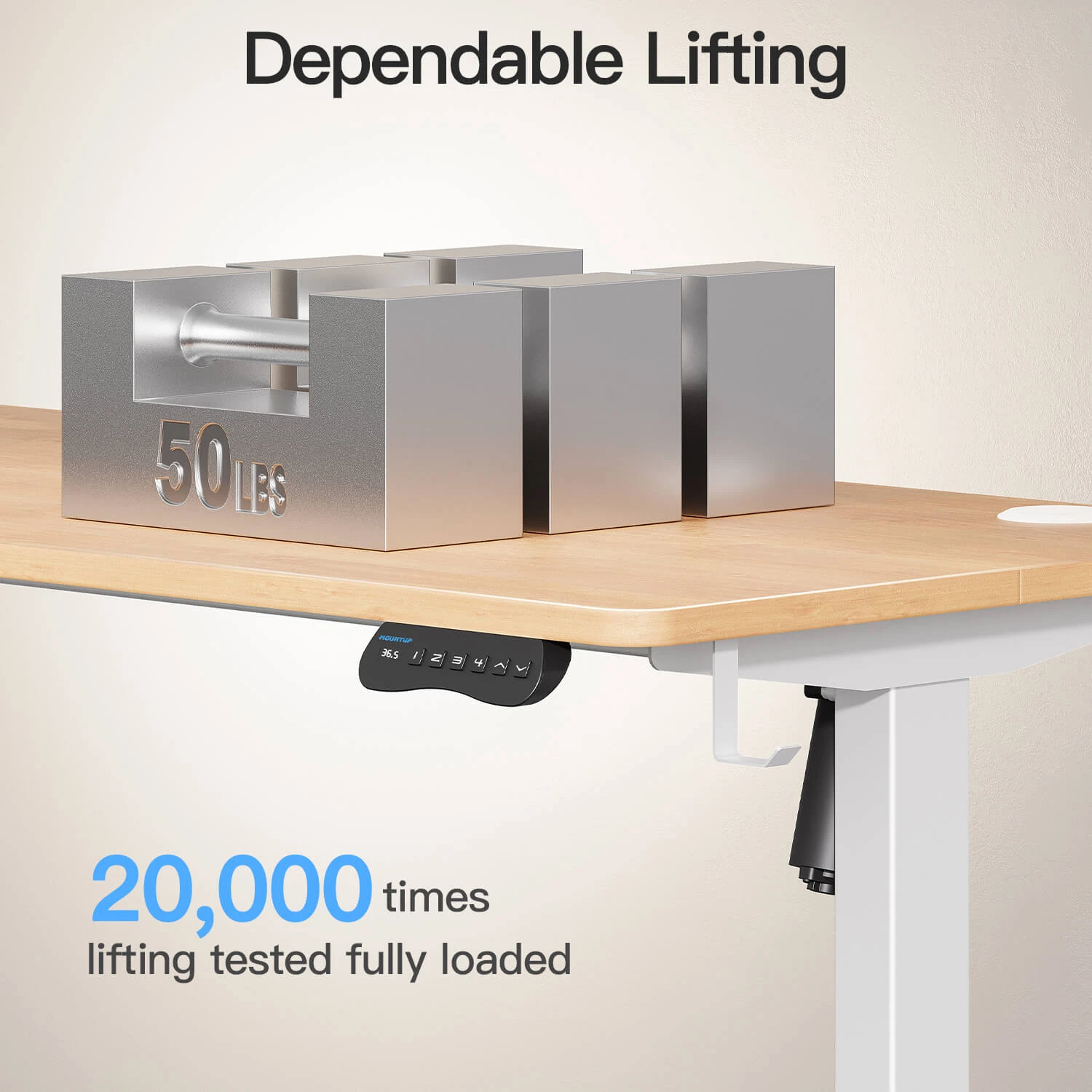 MOUNTUP 55 X 24 Inches Electric Height Adjustable Standing Desk UP512-W5 7 MOUNTUP 55 X 24 Inches Electric Height Adjustable Standing Desk UP512-W5 - Image 5