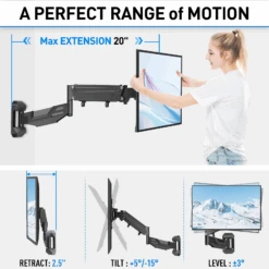 Full Motion Corner TV Wall Mount For 20''-55'' TVs MUT0037-B2 -Mountup Store 5 f756d27e 8198 4dda 9629 a2c4d17063ed
