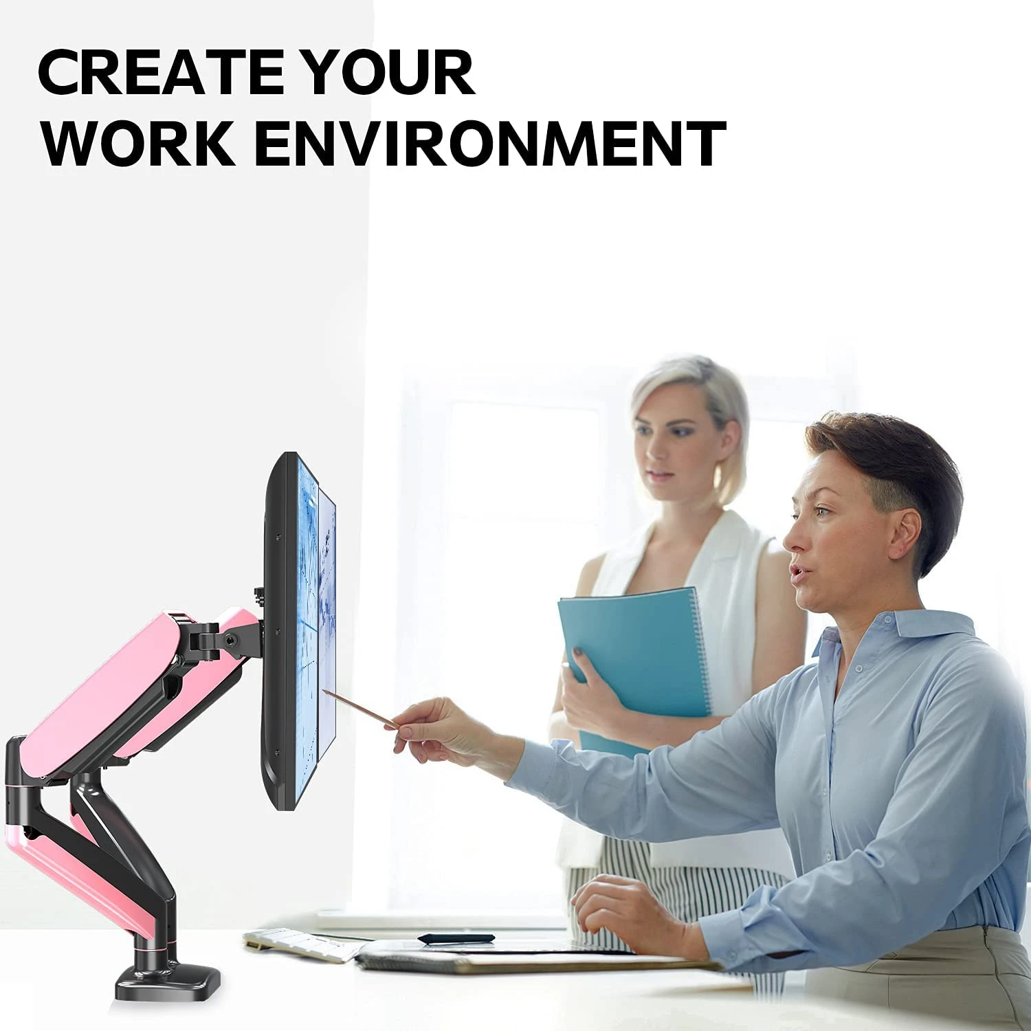 Dual Monitor Desk Mount For 17''-32'' Monitors MU6002-A 6 Dual Monitor Desk Mount For 17''-32'' Monitors MU6002-A - Image 4