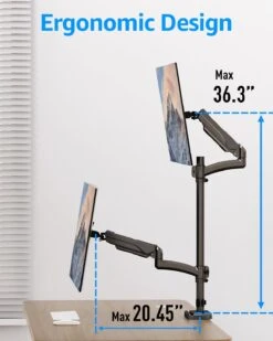 Full Motion Dual Monitor Desk Mount For Max 32'' Monitors MUA6012 -Mountup Store 61NaEKw9msL. AC SL1500 152968a6 1f50 4564 92a7 8b5174a6ff75