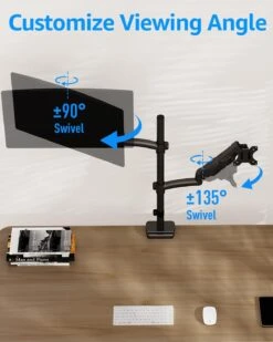 Full Motion Dual Monitor Desk Mount For Max 32'' Monitors MU6012A -Mountup Store 61lo 9MRVkL. AC SL1500