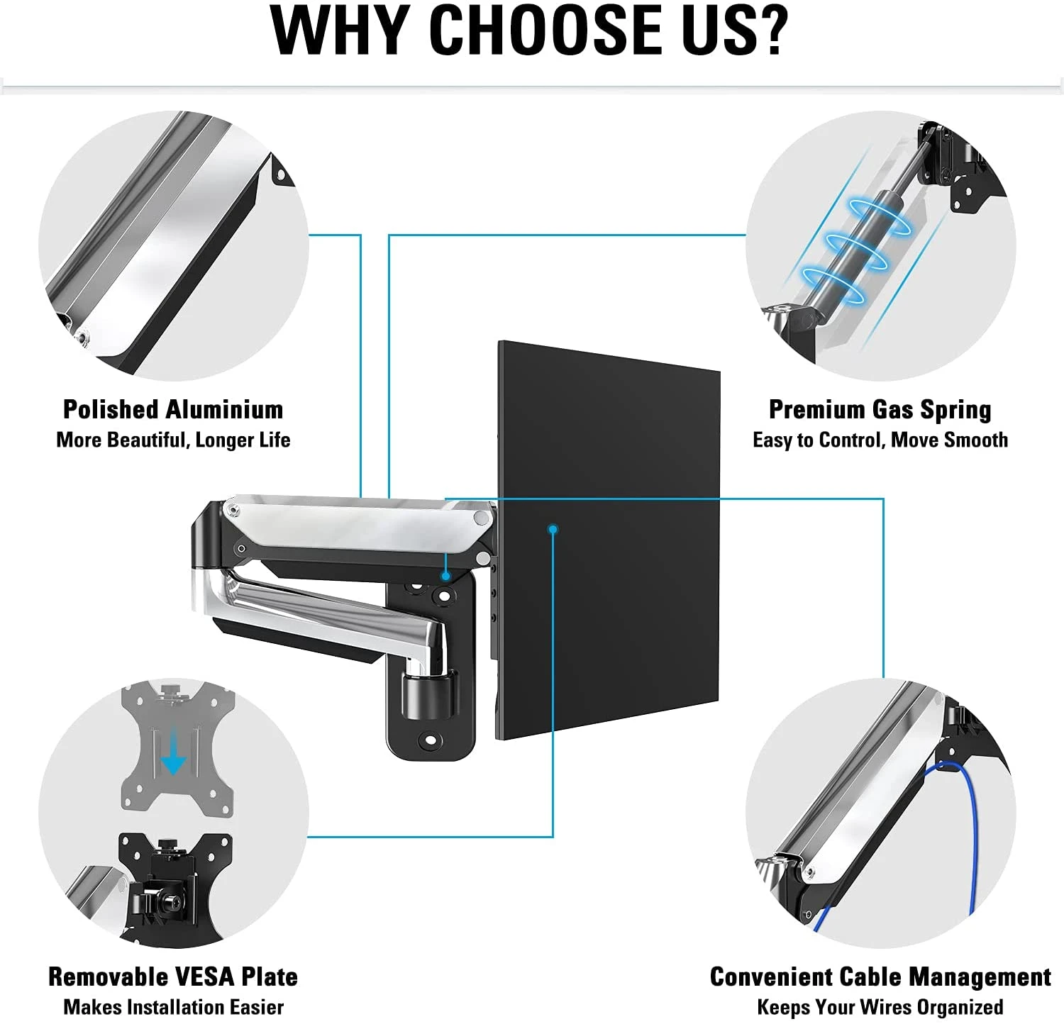 Single Monitor Wall Mount For Max 32'' Monitors MU2001 10 Single Monitor Wall Mount For Max 32'' Monitors MU2001 - Image 8