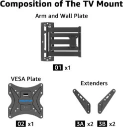 Full Motion Corner TV Long Arm Wall Mount For 26"-55" TVs MUT0057 -Mountup Store 61vGC0WpQTL. AC SL1500 80425117 0d15 4a3f a878 bbf074db3322