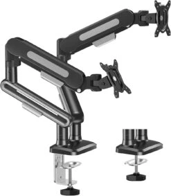 MOUNTUP Dual Monitor Mount Holds For 4.4-26.5lbs, Full-motion Monitors Stand Max 39 Inch, Gas Spring Monitor Stand For 2 Monitor, Height Adjustable Monitors Desk Mount With C-Clamp＆Grommet Base