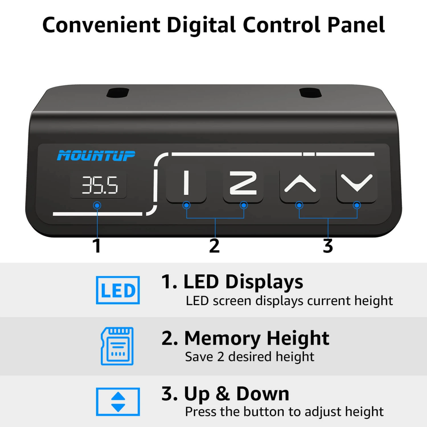 Height Adjustable Electric Standing Desk - Black 8 Height Adjustable Electric Standing Desk - Black - Image 6