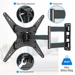 Full Motion Corner TV Wall Mount For 20''-60" TVs MUT0014 -Mountup Store 6 9f2373a6 39ea 42bb 8631 d52815404836