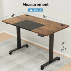 Electric Height Adjustable Standing Desk - Black & Rustic Brown MUD314 -Mountup Store 6 ab30f723 b1dd 4ca1 bb08 2405bc69759f