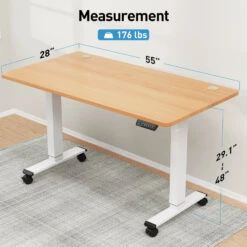Electric Height Adjustable Standing Desk - Oak MUD412 -Mountup Store 6 b21cea25 d22b 4cd3 a7a0 d57925bfbd0a