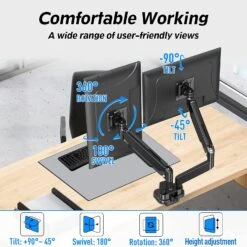 Dual Monitor Desk Mount For 13''-39'' Monitors MU7006 -Mountup Store 7064